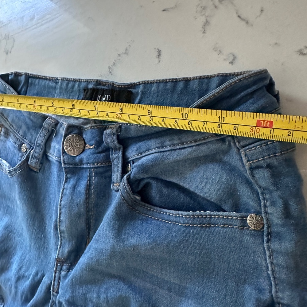 UWD Juniors/Women’s Y2K Ripped Denim Skinny Jeans size 5 - Picture 5 of 8